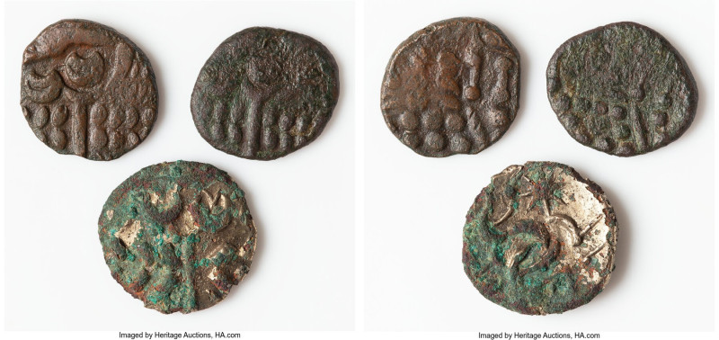 ANCIENT LOTS. Celtic. Britain. Durotriges. Lot of three (3) BI staters. Fine-Cho...