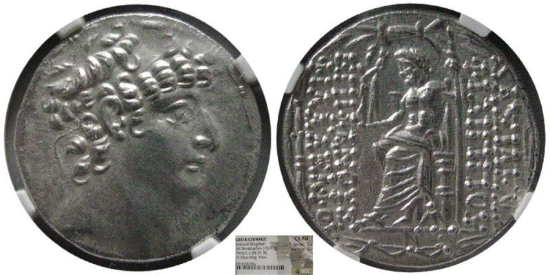 SELEUKID KINGS; Philip I. Circa 95-75 BC. AR Tetradrachm (15.91 gm; 26 mm). NGC-...