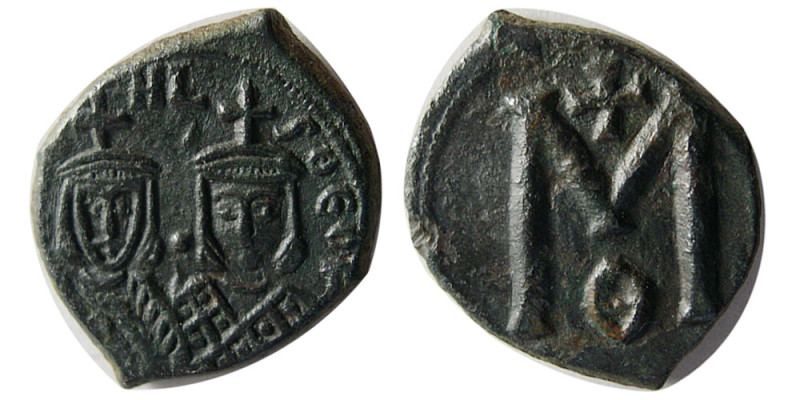 BYZANTINE EMPIRE; Michael II, with Theophilus, AD 821-829. Æ 40 Nummi (5.58 gm; ...