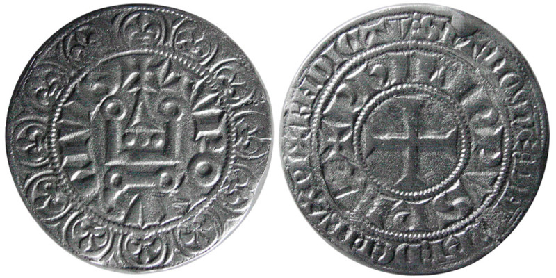 FRANCE; Philippe IV le Bel. 1285-1314. AR Gros Tournois (3.55 gm; 24 mm). Struck...