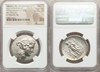 THRACIAN ISLANDS. Thasos. Ca. 148-90/80 BC. AR tetradrachm (33mm, 16.81 gm, 10h). NGC AU 5/5 - 3/5. Head of Dionysus right, crowned with ivy, wearing ...