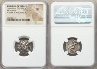 THRACIAN KINGDOM. Lysimachus (305-281 BC). AR drachm (17mm, 12h). NGC XF. In the name and types of Alexander III of Macedon, Colophon, ca. 301-297 BC....