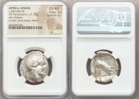 ATTICA. Athens. Ca. 440-404 BC. AR tetradrachm (24mm, 17.17 gm, 9h). NGC Choice AU 4/5 - 5/5. Mid-mass coinage issue. Head of Athena right, wearing cr...