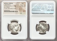 ATTICA. Athens. Ca. 440-404 BC. AR tetradrachm (24mm, 17.18 gm, 9h). NGC AU 5/5 - 4/5. Mid-mass coinage issue. Head of Athena right, wearing crested A...