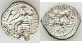 CILICIA. Tarsus. Mazaeus, as Satrap (361/0-334 BC). AR stater (24mm, 10.75 gm, 9h). Choice VF, test cut. B'LTRZ (Aramaic), Ba'altars seated left, head...