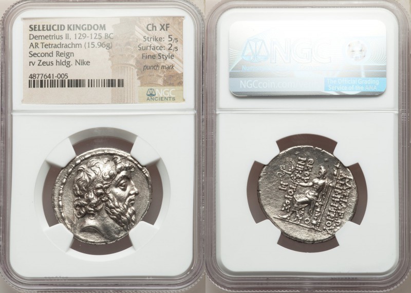 SELEUCID KINGDOM. Demetrius II Nicator, second reign (129-125 BC). AR tetradrach...