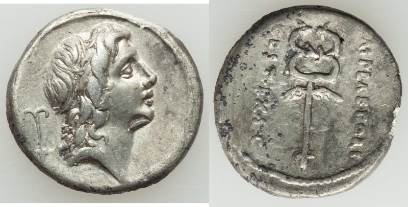 M. Plaetorius M.f. Cestianus (57 BC). AR denarius (19mm, 3.72 gm, 8h). VF, edge ...