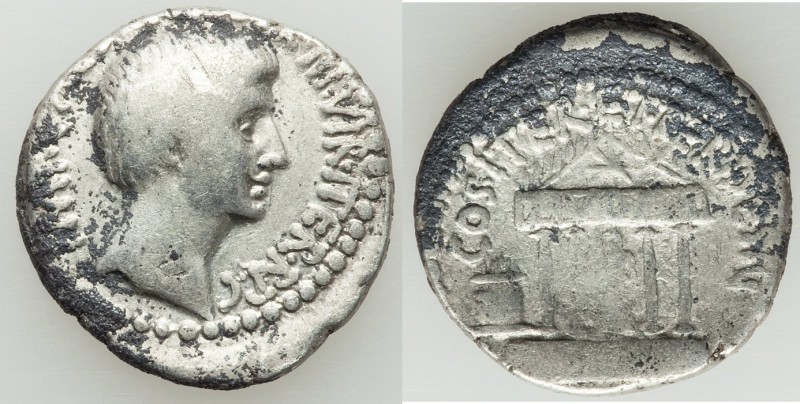 Octavian, as Triumvir (43-32 BC). AR denarius (18mm, 3.70 gm, 6h). Fine. Souther...