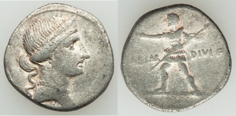 Octavian, as sole Imperator (31-27 BC). AR denarius (18mm, 3.75 gm, 12h). VF. Ro...