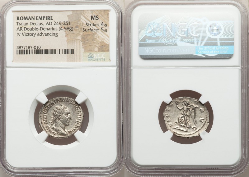 Trajan Decius (AD 249-251). AR antoninianus (22mm, 4.58 gm, 1h). NGC MS 4/5 - 5/...