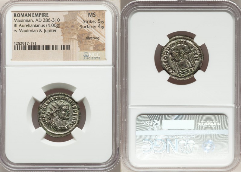 Maximian (AD 286-310). BI antoninianus (21mm, 4.00 gm, 5h). NGC MS 5/5 - 4/5, Si...