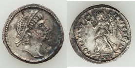 Constantine II, as Caesar (AD 337-340). AR siliqua (21mm, 3.19 gm, 12h). NGC (photo-certificate) Choice XF 4/5 - 2/5, flan crack. Heraclea, AD 336-337...