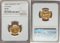 Victoria gold "St. George" Sovereign 1886-M AU58 NGC, Melbourne mint, KM7.

HID09801242017