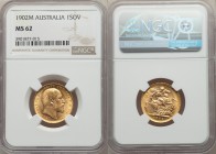 Edward VII gold Sovereign 1902-M MS62 NGC, Melbourne mint, KM15.

HID09801242017