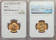 George V gold Sovereign 1913-S MS63 NGC, Sydney mint, KM29. Very attractive with strong strike. 

HID09801242017