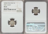 Republic 5 Centavos 1899-So MS64 NGC, Santiago mint, KM155.1. Variety with O. ROTY signature. Second 9 in date is an inverted 6. The single finest cer...