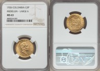 Republic gold 5 Pesos 1926 MS63 NGC, Medellin mint, KM204. Large "6" variety. Choice Unc with nice surfaces.

HID09801242017