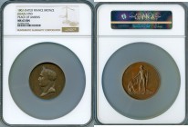 Napoleon bronze "Peace of Amiens" Medal MDCCCII (1800) MS63 Brown NGC, Bramsen-195, Julius-1053. By Dumarest. NAPOLEON BONAPARTE PREMIER COUNSUL His l...