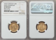Hesse-Darmstadt. Ludwig III gold 10 Mark 1876-H XF Details (Rim Filing) NGC, Darmstadt mint, KM354.

HID09801242017