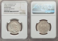 Hesse-Darmstadt. Ludwig IV 2 Mark 1891-A AU Details (Mount Removed) NGC, Berlin mint, KM363. From the Engelen Collection of World Coins

HID0980124201...