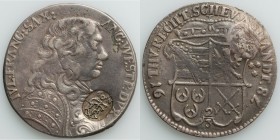 Lauenburg. Julius Franz Countermarked 2/3 Taler (Gulden) 1678 VF, Dav-604, Dorfmann-112. 36mm. 14.90gm. Host coin Saxe-Lauenburg, Countermark reading ...