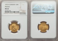 Prussia. Wilhelm I gold 10 Mark 1872-A MS64 NGC, Berlin mint, KM502. AGW 0.1152 oz. 

HID09801242017