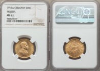 Prussia. Wilhelm II gold 20 Mark 1914-A MS62 NGC, Berlin mint, KM537.

HID09801242017