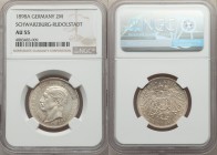 Schwarzburg-Rudolstadt. Günther Viktor 2 Mark 1898-A AU55 NGC, Berlin mint, KM186. From the Engelen Collection of World Coins

HID09801242017
