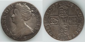 Anne Crown 1708-E Fine, Edinburgh mint, KM526.1, S-3600. Toned over cleaned surfaces. 

HID09801242017