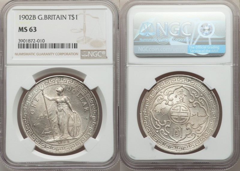 Edward VII Trade Dollar 1902-B MS63 NGC, Bombay mint, KM-T5, Prid-13.

HID098012...