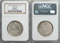 Leopold I 1/4 Taler 1695-KB MS64 NGC, Kremnitz mint, KM228 Her-886. Nice style with the central figure on both sides captured in a diamond shape super...