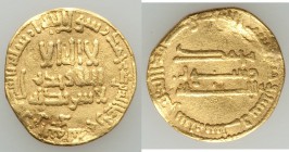 Abbasid. temp. al-Mahdi (AH 158-169 / AD 775-785) gold Dinar AH 166 (AD 782/3) About VF No mint (likely Madinat al-Salam), A-214. 19mm. 4.05gm.

HID09...