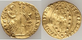 Venice. Ludovico Manin (1789-1797) gold Zecchino ND XF, Venice mint, KM755, Fr-755. 21mm. 3.50gm. LUDOV MANIN S M VENET / DVX. Doge kneeling left, hol...