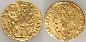 Venice. Ludovico Manin (1789-1797) gold Zecchino ND XF, Venice mint, KM755, Fr-755. 21mm. 3.51gm. LUDOV MANIN S M VENET / DVX. Doge kneeling left, hol...