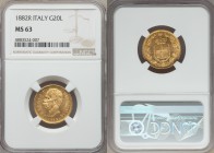Umberto I gold 20 Lire 1882-R MS63 NGC, Rome mint, KM21.

HID09801242017