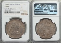 Charles III 8 Reales 1775 Mo-FM AU58 NGC, Mexico City mint, KM106.2. This offering comes with a strong strike and even toning. Ex. Espinola Collection...