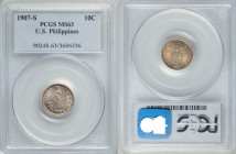 USA Administration Pair of 10 Centavos MS63, PCGS, 1) 10 Centavos, 1907-S - MS63, PCGS, KM169 2) 10 Centavos, 1908-S - MS63, PCGS, KM169 Sold as is, n...