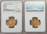 Philip III (1598-1621) gold Cob 2 Escudos ND AU53 NGC, KM7. 24mm. 6.67gm. AGW 0.1998 oz.

HID09801242017