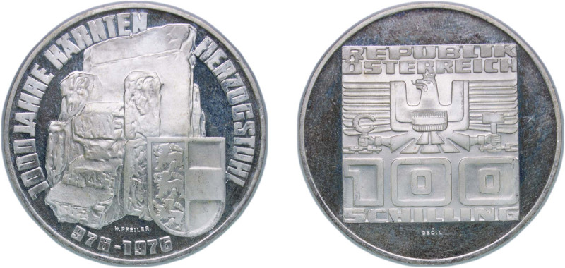 Austria Second Republic 1976 100 Schilling (Kärnten) Silver (.640) Vienna Mint (...