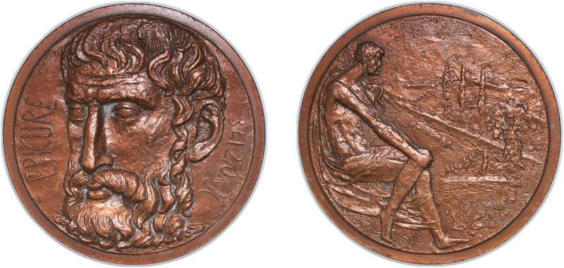 France Fifth Republic ND Medal - Épicure Bronze 251.34g UNC