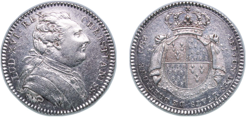 France Kingdom 1782 Jeton - Louis XVI (Etats de Bretagne; Rennes) Silver 6.87g X...