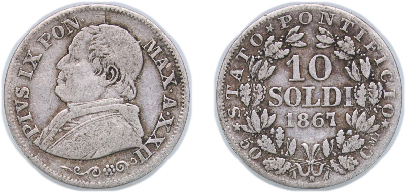 Italy Papal States Italian states 1867 R 10 Soldi / 50 Centesimi - Pius IX (PON·...