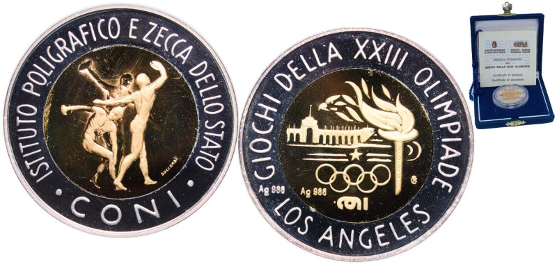 Italy Republic 1984 Medal - XXIII Olimpiadi Los Angeles Silver (.986) 18g UNC