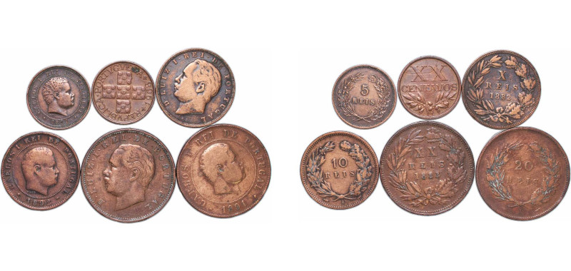 Portugal 1882 - 1968 Coinage (6 Lots) Bronze Lisbon Mint VF