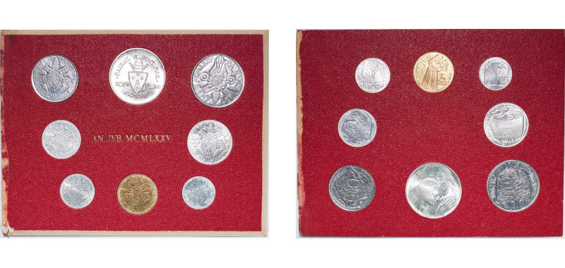 Vatican City City State 1975 Coinage Set - Pavlvs VI (Holy Year, 8 Coins ,with s...