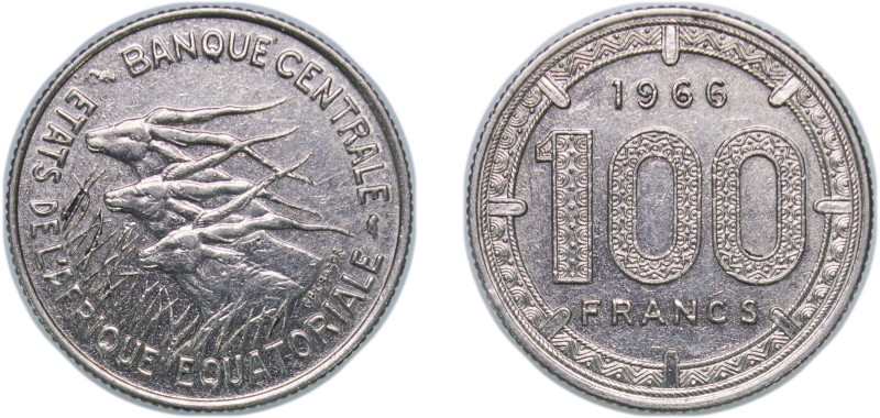 Cameroon Republic 1966 100 Francs Nickel Paris Mint (4000000) 11.86g AU KM 14 Sc...