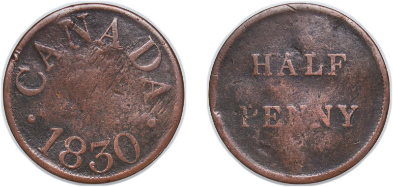 Canada Lower Canada British colony 1830 ½ Penny (James Duncan Token) Copper 4.55...