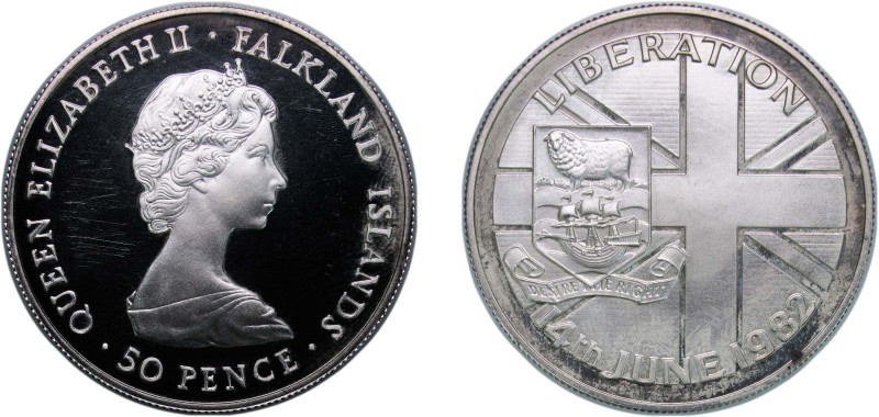 Falkland Islands British Overseas Territory 1982 50 Pence - Elizabeth II (Libera...