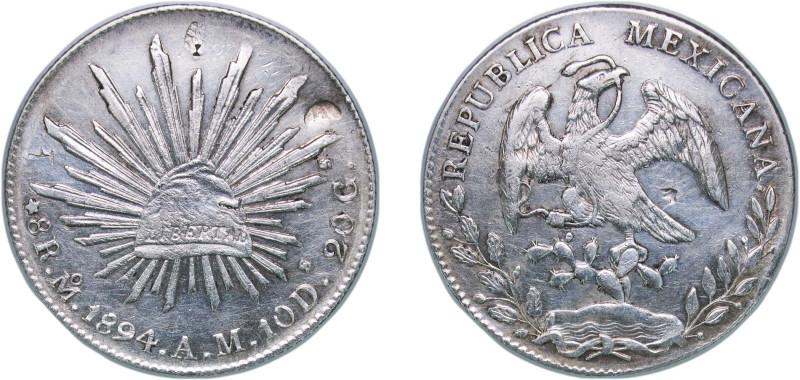 Mexico Federal Republic 1894 Mo AM 8 Reales Silver (.903) Mexico City Mint (1239...