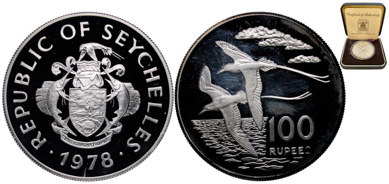 Seychelles Republic 1978 100 Rupees (Conservation) Silver (.925) Royal Mint (407...